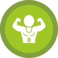 Muscle Man Glyph Multi Circle Icon vector