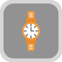 Wristwatch Flat Round Corner Icon vector