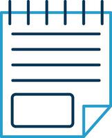 Note Line Blue Two Color Icon vector