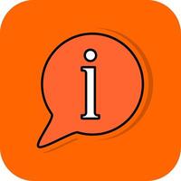 Information Filled Orange background Icon vector