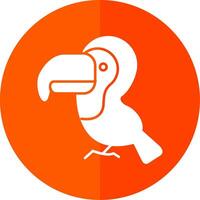 Toucan Glyph Red Circle Icon vector