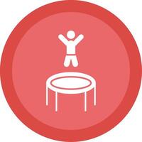 Trampoline Glyph Multi Circle Icon vector