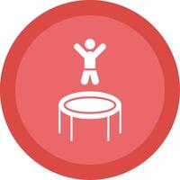 Trampoline Glyph Multi Circle Icon vector