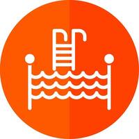 Swimming Pool Glyph Red Circle Icon vector