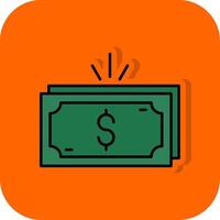 Money Filled Orange background Icon vector