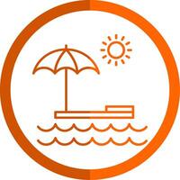 Summer Line Orange Circle Icon vector