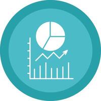 Pie Chart Glyph Multi Circle Icon vector