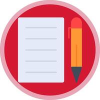 Pen And Paper Flat Multi Circle Icon vector