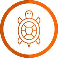Turtle Line Orange Circle Icon vector