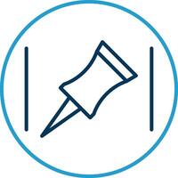 Push Pin Line Blue Two Color Icon vector