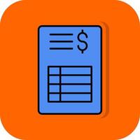 Bill Filled Orange background Icon vector