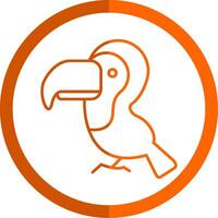 Toucan Line Orange Circle Icon vector