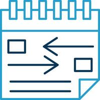 Plan Line Blue Two Color Icon vector