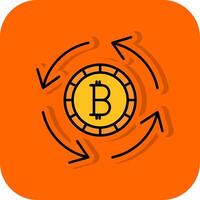 circular economía lleno naranja antecedentes icono vector