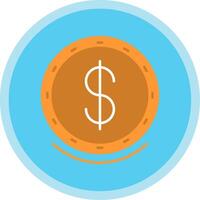 Dollar Symbol Flat Multi Circle Icon vector