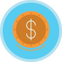 Dollar Symbol Flat Multi Circle Icon vector