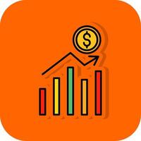 Stock Market Filled Orange background Icon vector