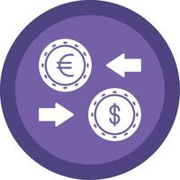 Currency Exchange Glyph Multi Circle Icon vector