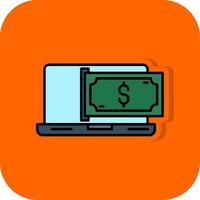 en línea pago lleno naranja antecedentes icono vector