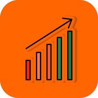 Trend Filled Orange background Icon vector
