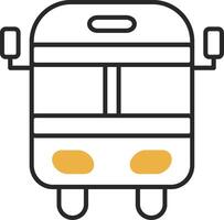 colegio autobús desollado lleno icono vector