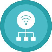 Network Glyph Multi Circle Icon vector