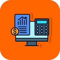 Accountant Filled Orange background Icon vector