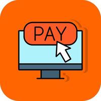 Online Payment Filled Orange background Icon vector