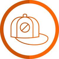 Baseball Cap Line Orange Circle Icon vector