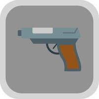 Revolver Flat Round Corner Icon vector