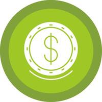 Dollar Symbol Glyph Multi Circle Icon vector