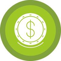 Dollar Symbol Glyph Multi Circle Icon vector