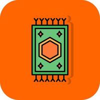 Carpet Filled Orange background Icon vector