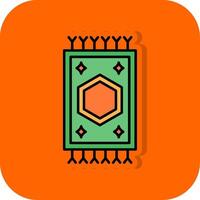 Carpet Filled Orange background Icon vector