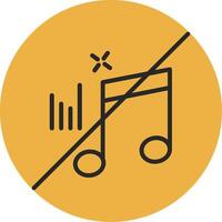 No Music Skined Filled Icon vector