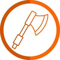 Axe Line Orange Circle Icon vector