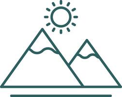 Mountain Line Gradient Round Corner Icon vector