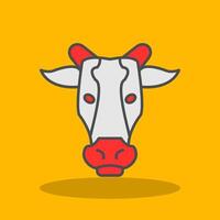 Cow Filled Shadow Icon vector