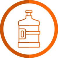 Water Flask Line Orange Circle Icon vector