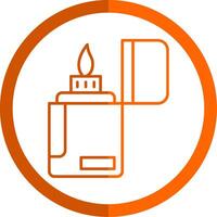 Lighter Line Orange Circle Icon vector