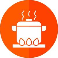 Boiling Glyph Red Circle Icon vector