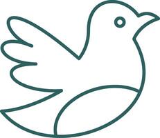 Bird Line Gradient Round Corner Icon vector