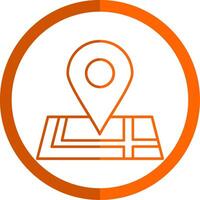 Map Line Orange Circle Icon vector