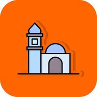 Mosque Filled Orange background Icon vector