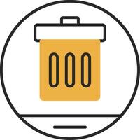 Garbage Skined Filled Icon vector