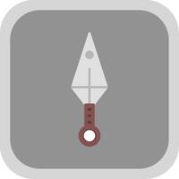 Kunai Flat Round Corner Icon vector