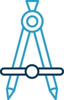 Compass Line Blue Two Color Icon vector