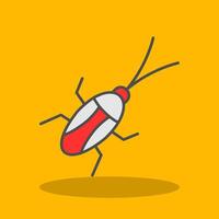 cucaracha lleno sombra icono vector