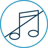 No Music Line Blue Two Color Icon vector