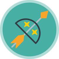 Bow And Arrow Flat Multi Circle Icon vector